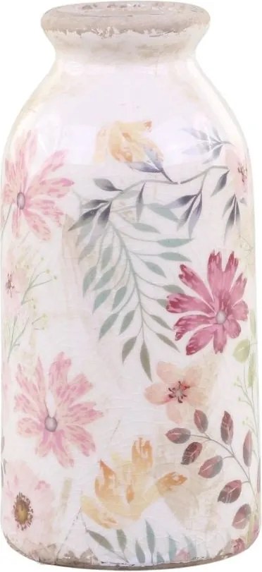 Keramická dekoračná váza s kvetmi Floral Auray - Ø 7*15cm