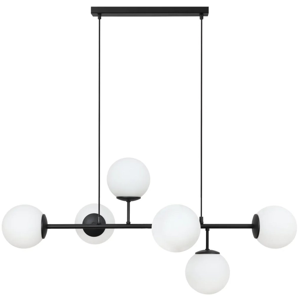 Závesne svietidlo Florence 1, 6x biele sklenené tienidlo, B