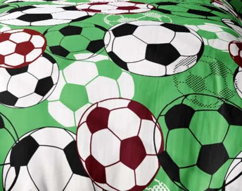 Bavlnené obliečky Homa BOLO FUTBAL GREEN 2-dielna sada 140x200 cm