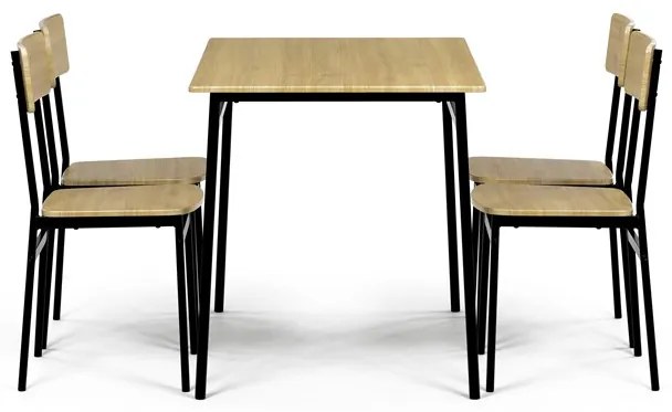 Autronic BONTEC Jedálenský set so 4 stoličkami, 110x70x76cm, mdf, divoký dub, AUT-O2155 OAK Farba: Prírodné