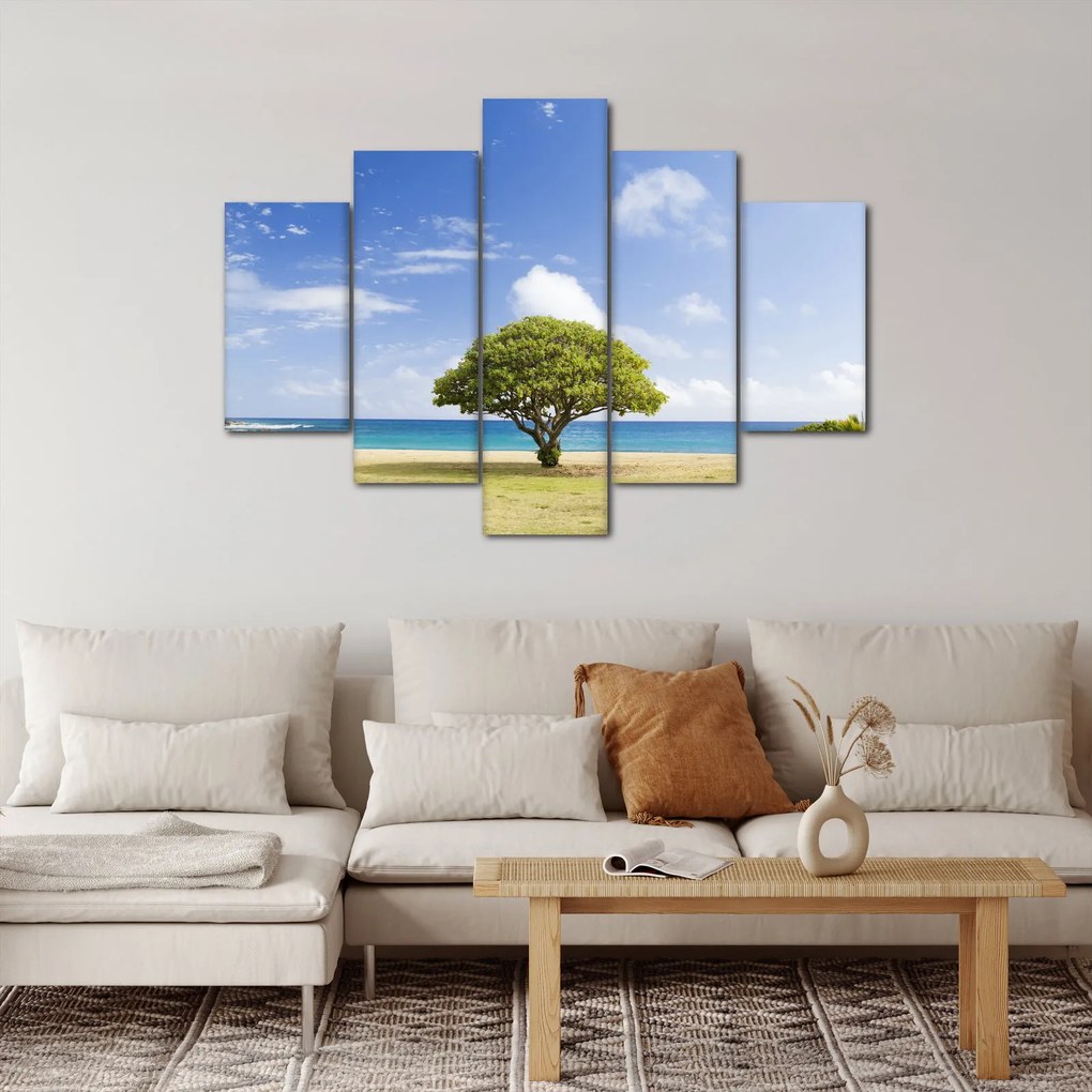 Obraz pláže so stromom (150x105 cm)