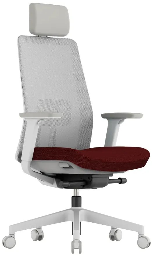 KREDE Kancelárska stolička K10 WHITE červená