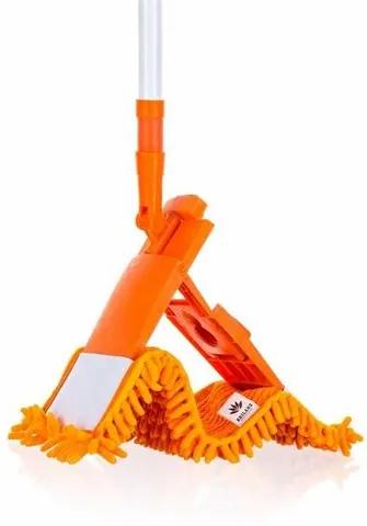 BRILANZ Mop plochý ženilkový s teleskopickou tyčou 120 cm, oranžový
