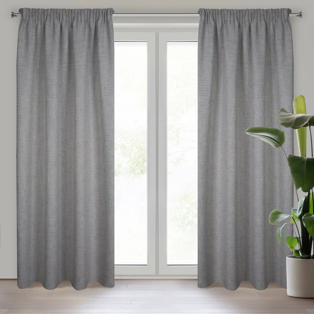 ZÁVES NA PÁSKE JULA 140X270 CM STRIEBORNÁ