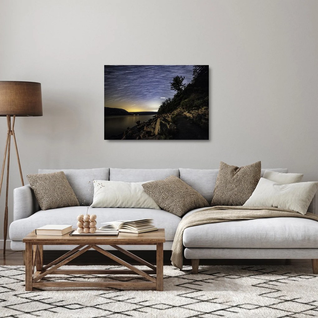 Sklenený obraz - obloha pri západe slnka (70x50 cm)