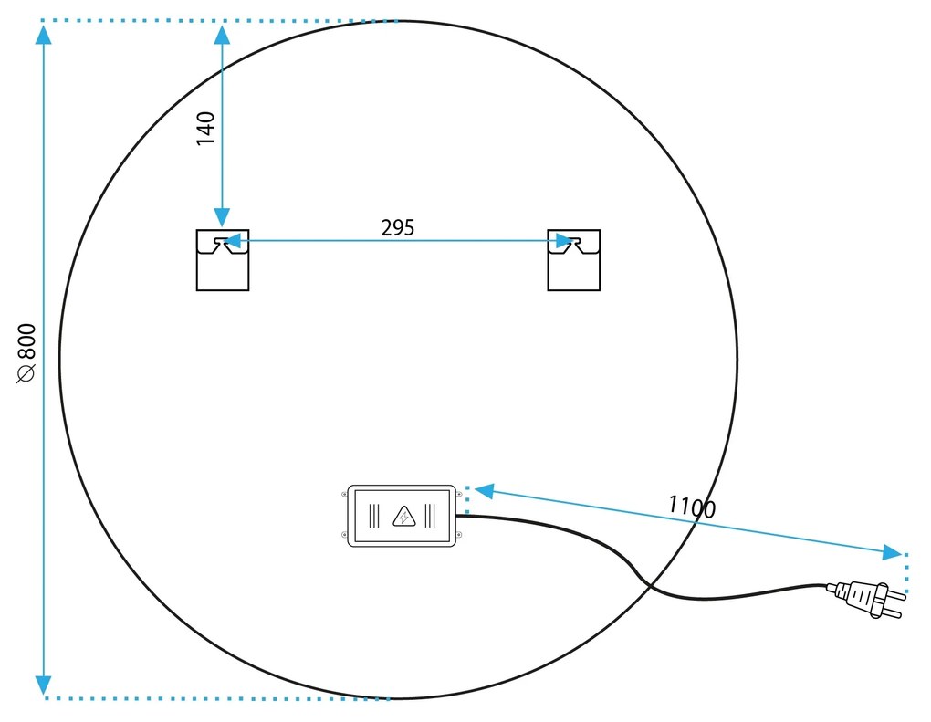 Okrúhle dotykové zrkadlo s LED osvetlením HZJ080 80 cm