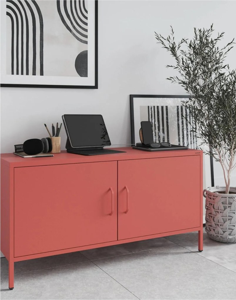 ROSA moderná TV skrinka na nožičkách: červená (1562)