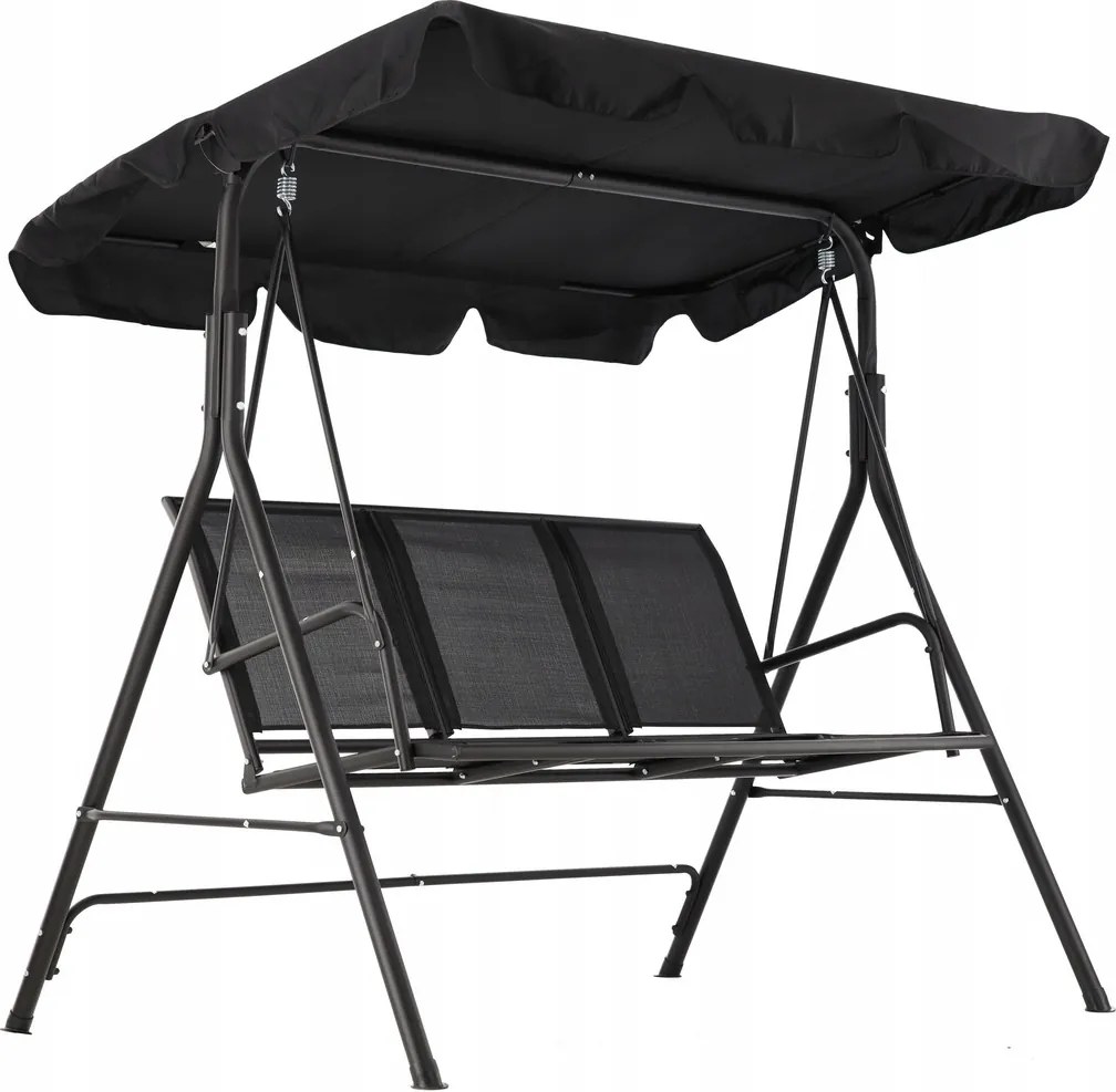 Garden Line ZÁHRADNÁ HOJDAČKA S TEXTILENE 170 x 110 x 153 cm ČIERNA