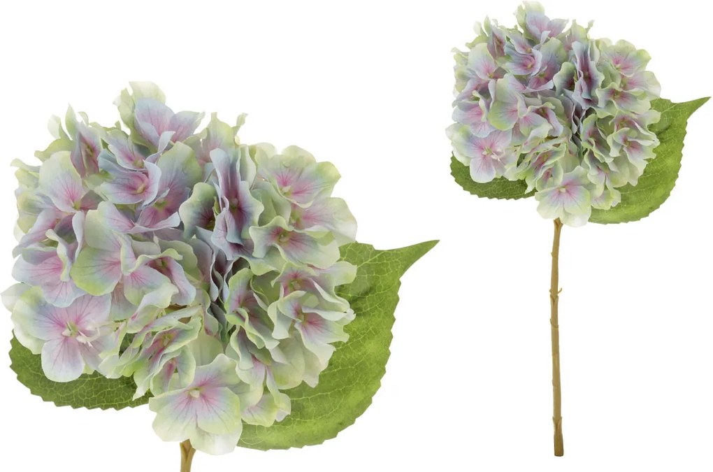 Hortenzia, umelá kvetina modro-zelená 22x45x22 cm