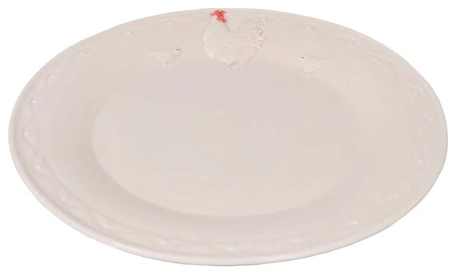 Keramický tanier v bielej farbe Antic Line Hen, 25 cm