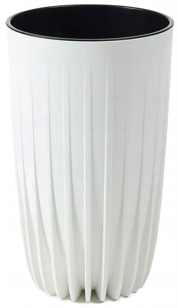 Kvetináč PÁSIKOVANÝ ECO IV 30 cm biely