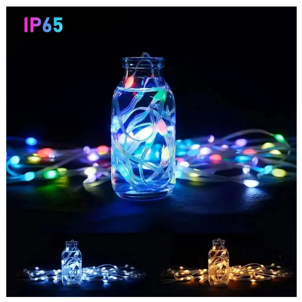 ECOLIGHT Osvetlenie vianočného stromčeka IP65 RGB LED pásik 10m 100led