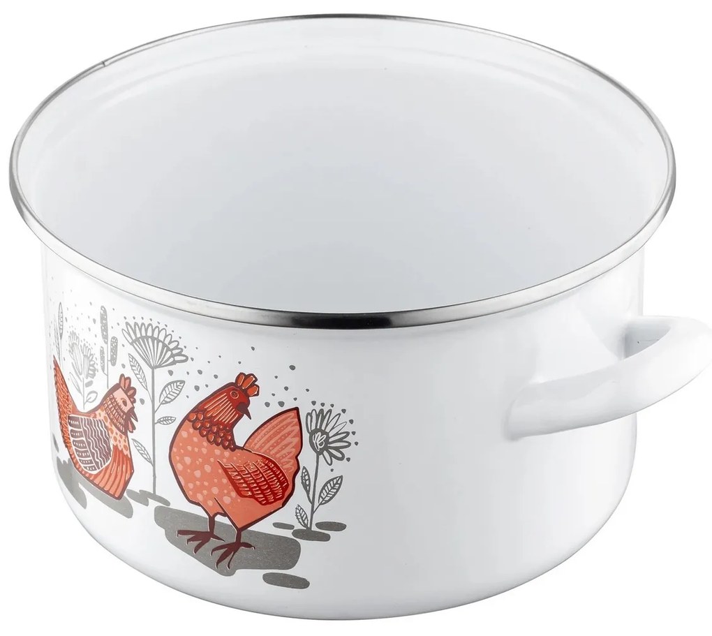 Emalia Pleszew Smaltovaný hrniec s pokrievkou Rubinka, 20 cm, 3,7 l, pr. 20 cm