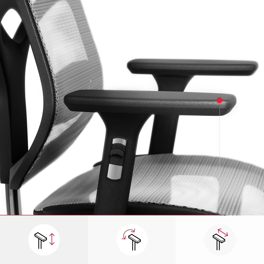 Ergonomická kancelárska stolička zo sieťoviny, čierny-sivý: Diablo V-Basic