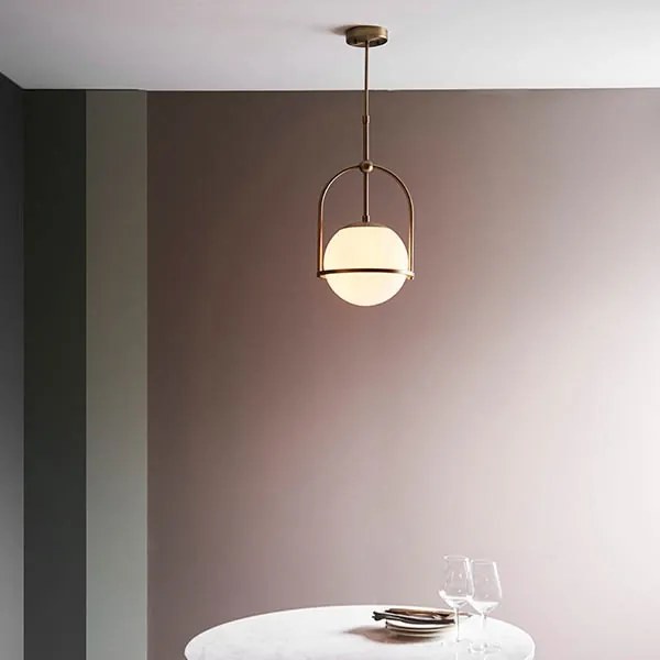 Endon 90844 - Luster na tyči ONTARIO 1xE27/10W/230V mosadz