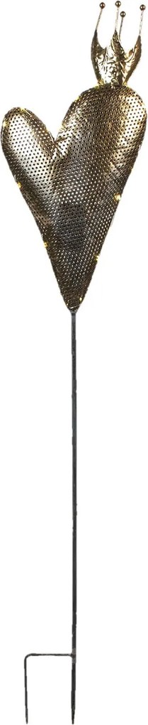 Záhradný zápich srdce s korunkou - 20 * 7 * 115 cm