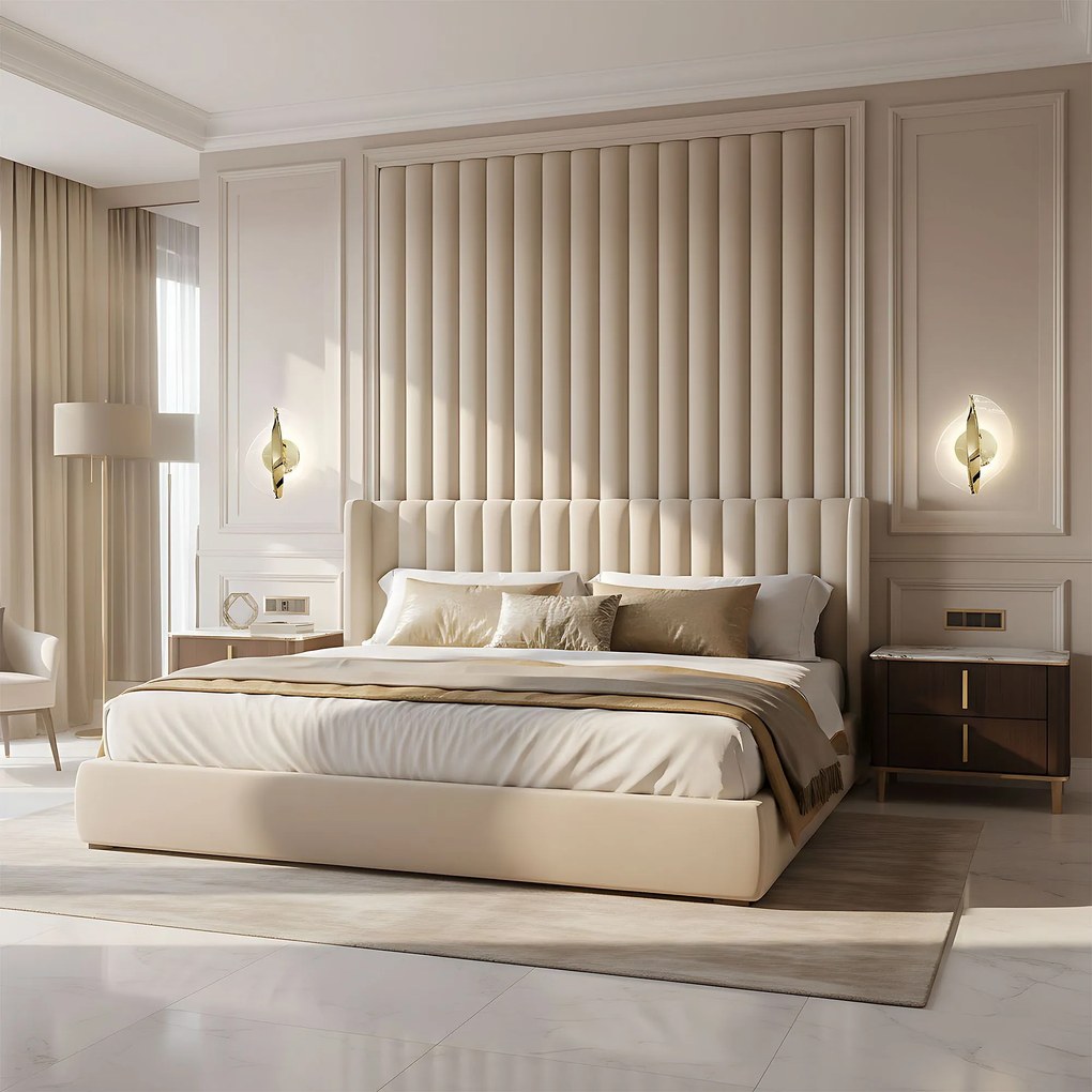 Toolight Toolight, LED nástenné svietidlo, 7W, 4000K, 1000lm, G128-W, zlatá lesklá, OSW-02602