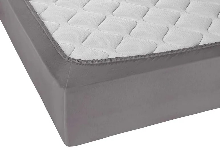 Biberna Napínacia džersejová plachta (strieborná/sivá, 180 – 200 x 200 cm)  (100227068)