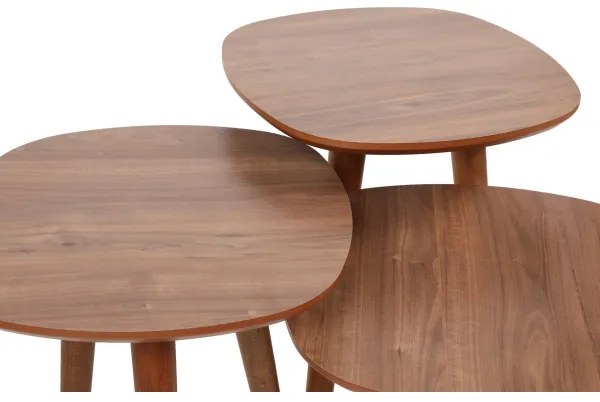 SADA 3x Odkladací stolík TYN hnedá