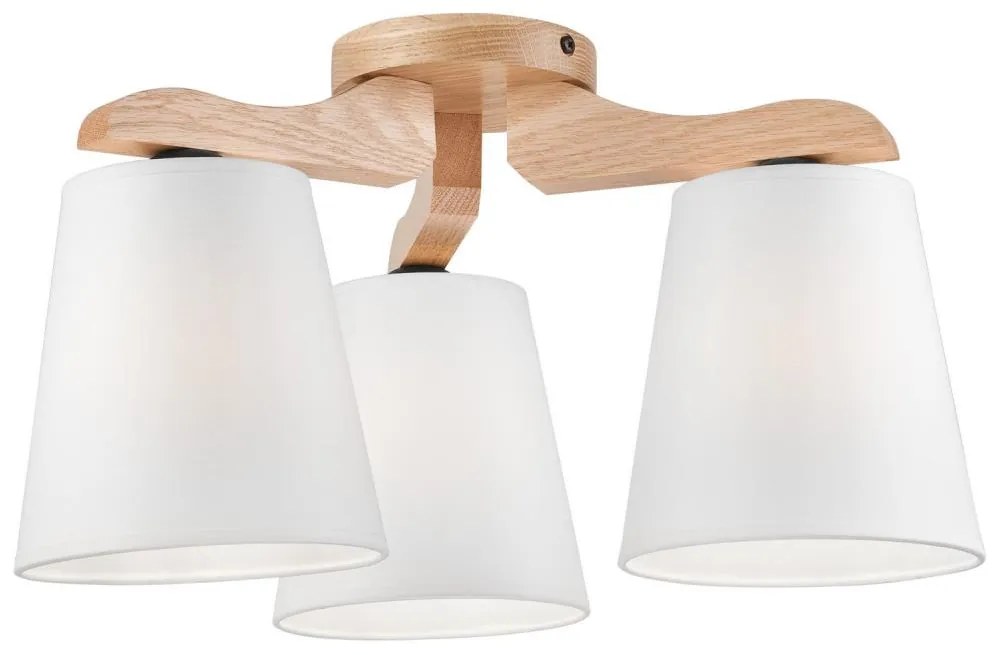 Prisadený luster ANDREA 3xE27/60W/230V dub/biela