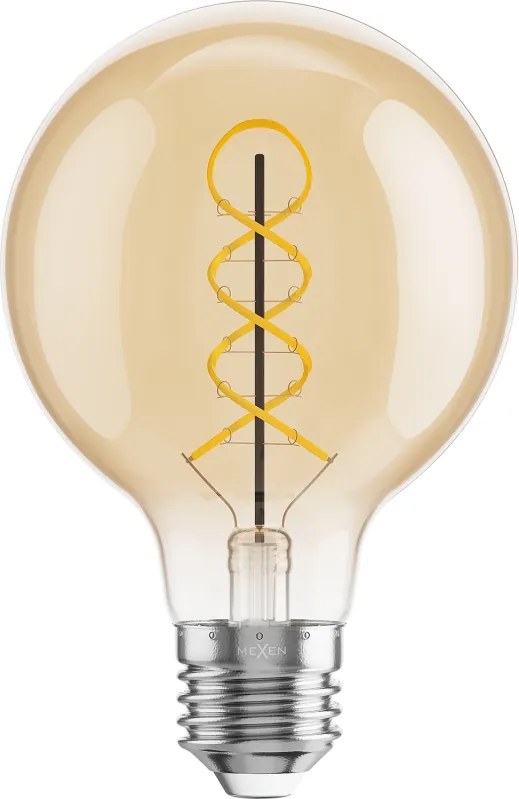 Mexen Vintis, LED filamentová žiarovka E27, G80, 8 W, teplá biela 2700K, jantárová, L165-E27-0827-50
