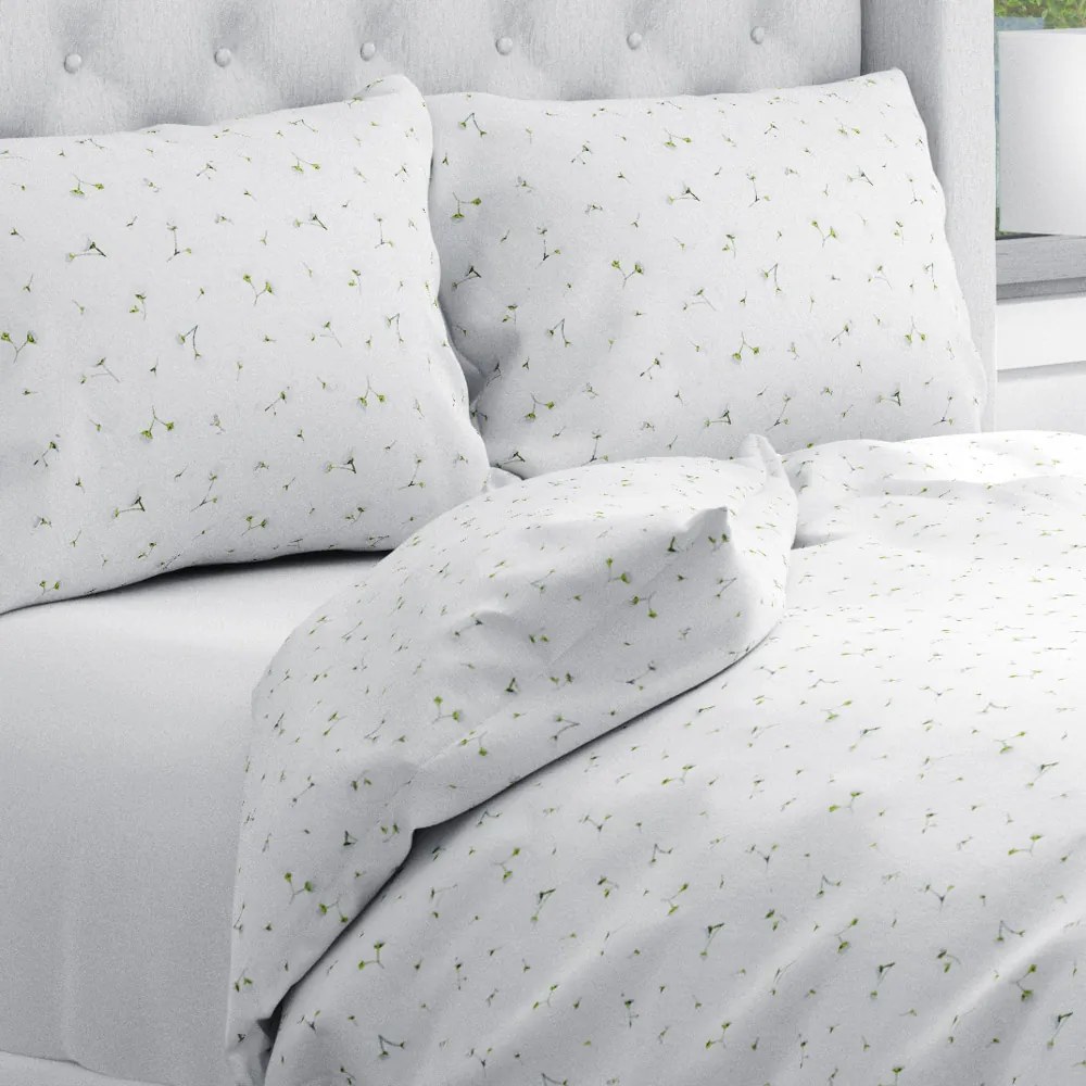 Biante Bavlnené posteľné obliečky Sandra SA-424 Drobné kvietky na bielom Predĺžené 140x220 a 70x90 cm