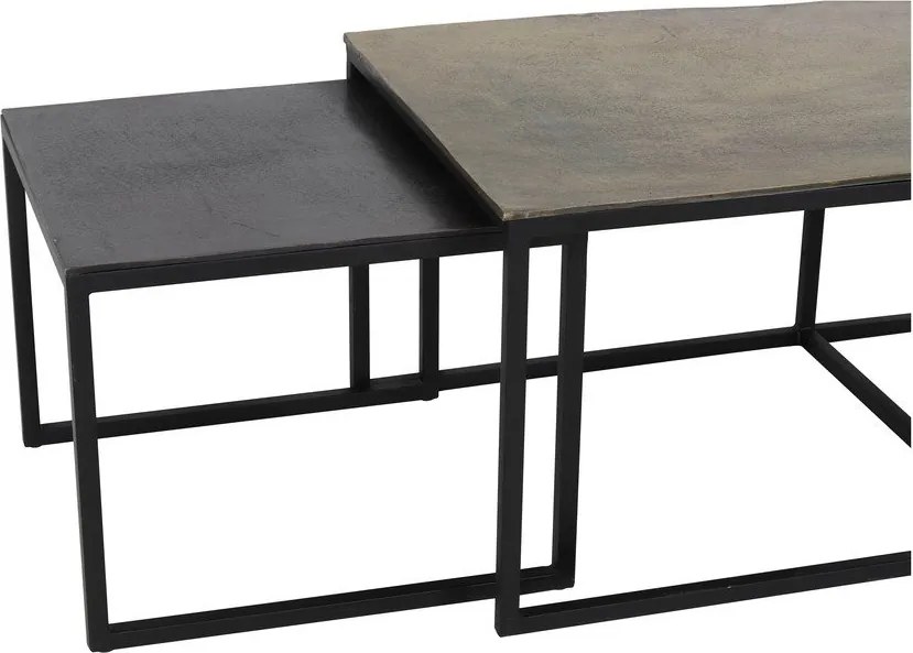 Kovové konferenčné stolíky v čierno-bronzovej farbe v súprave 3 ks 50x120 cm Kumalu – Light & Living
