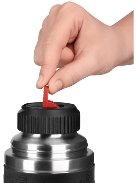 Tefal - Termoska s hrnčekom 1 l SENATOR nerez/čierna