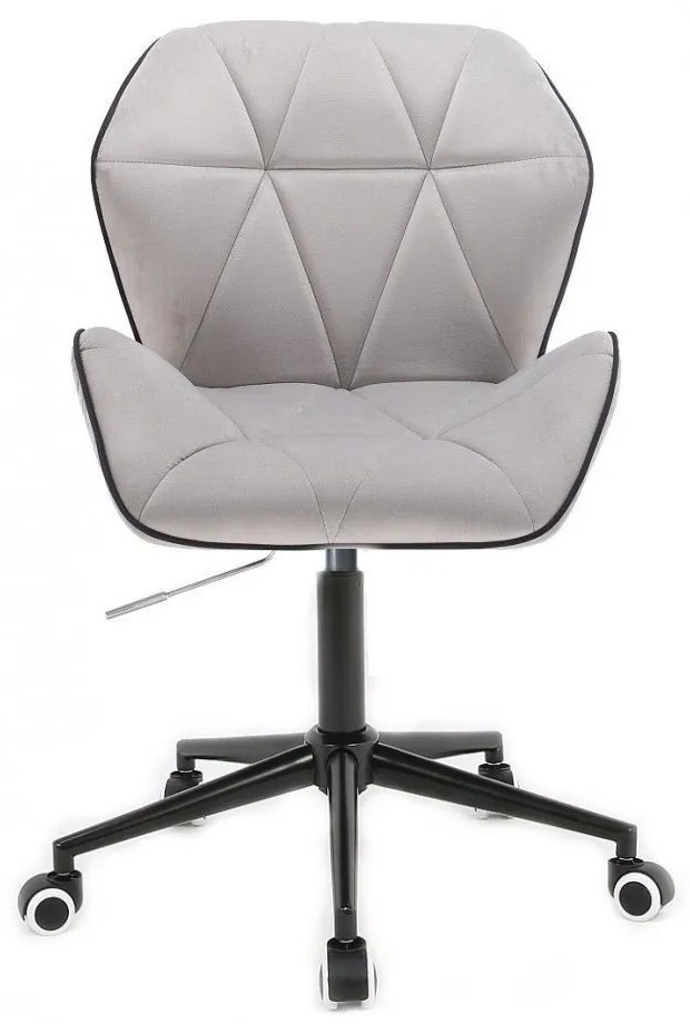 LuxuryForm DESIGN Stolička MILANO MAX VELUR na čiernej podstave s kolieskami - šedá