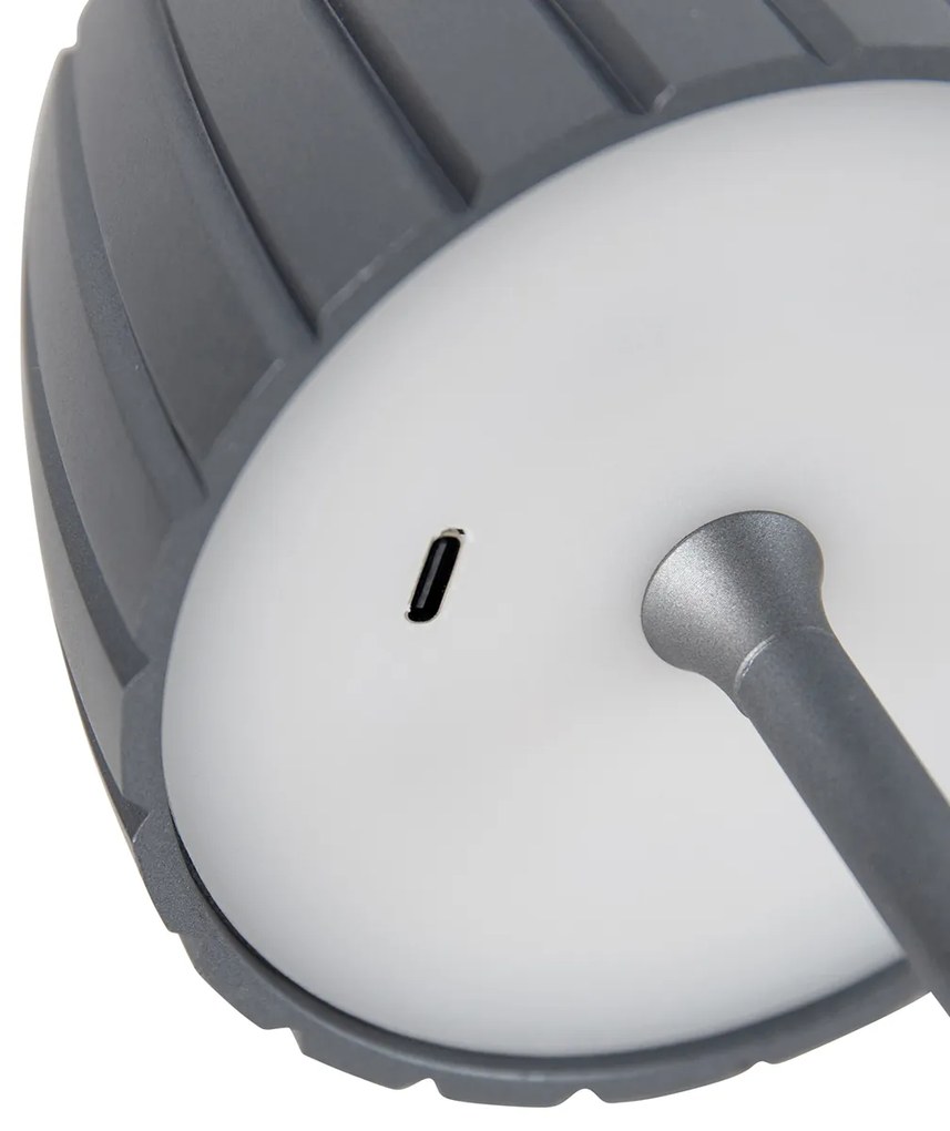 Stolná lampa sivá 3-stupňová stmievateľná v Kelvinoch nabíjateľná - Dolce