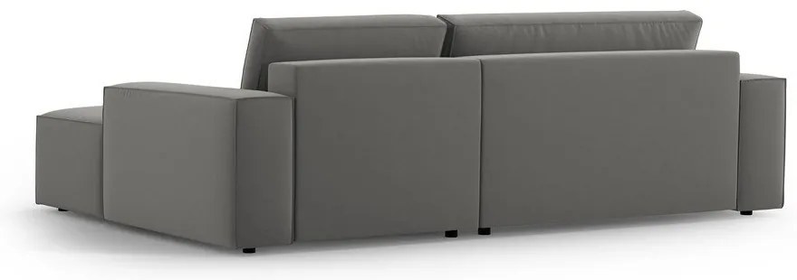 Svetlosivá zamatová rozkladacia/s úložným priestorom rohová pohovka (pravý roh/s leňoškou) Jodie – Micadoni