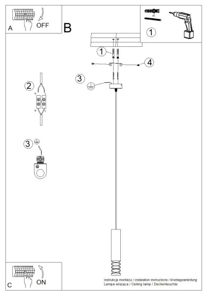 Sollux SL.1686 - Luster na lanku LAMI 1xGU10/10W/230V biela