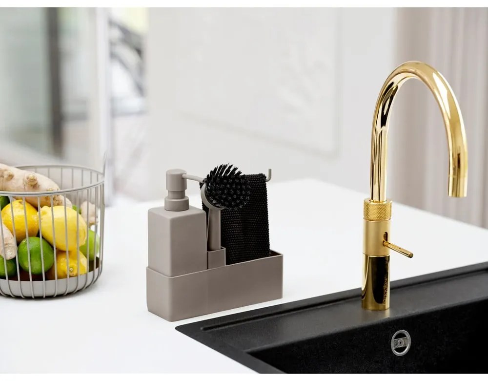 Svetlohnedý plastový/silikónový stojan na umývacie prostriedky Singles – Zone