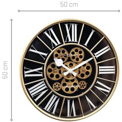 Nástenné hodiny NeXtime William Ø50 cm čierne