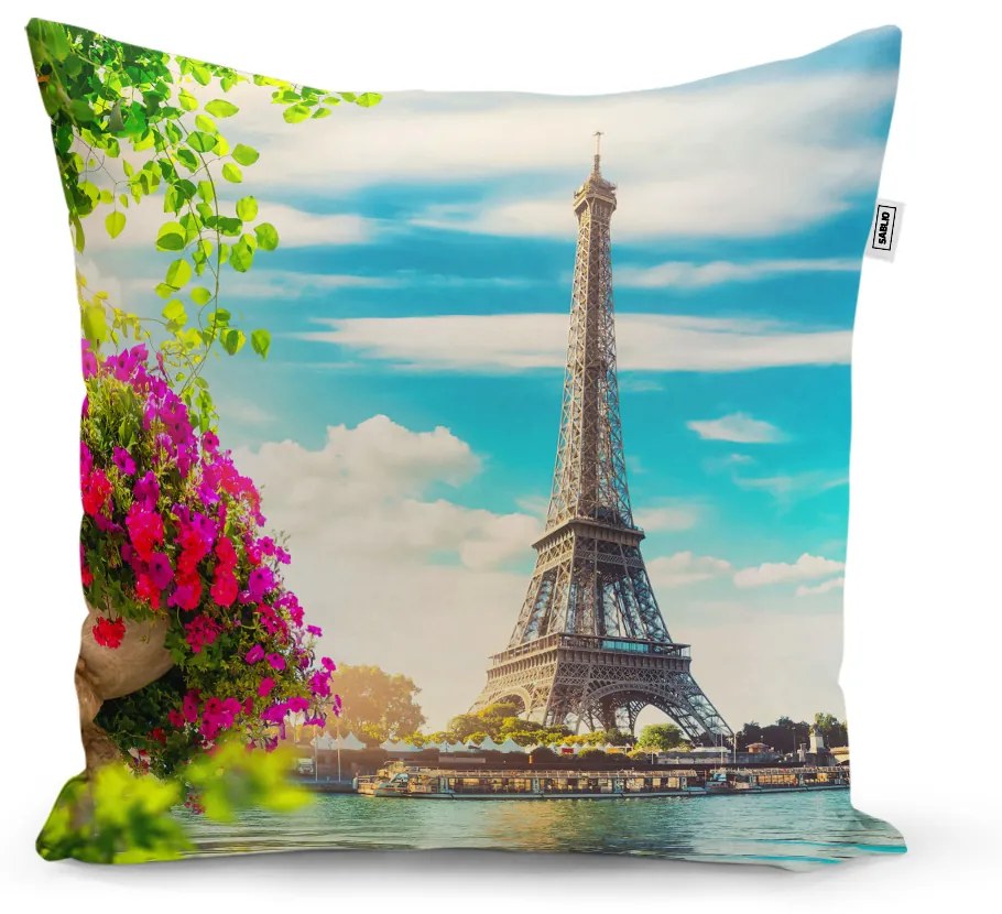 Sablio Vankúš Paríž Eiffelova veža Mraky - 60x60 cm