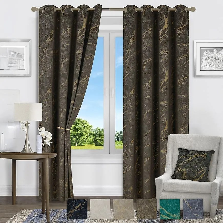 Závesová látka VELVET JUSTI YX514/4 hnedá 145 (Tovar na mieru)