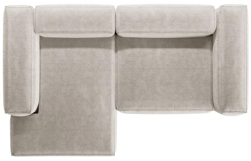 Béžová menčestrová rohová pohovka (ľavý roh/s leňoškou) Bergamo – Cosmopolitan Design