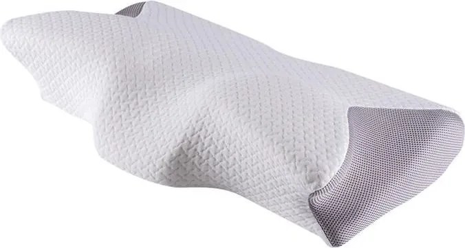 Ergonomický vankúš z pamäťovej peny bielo-šedá 60 x 35 cm