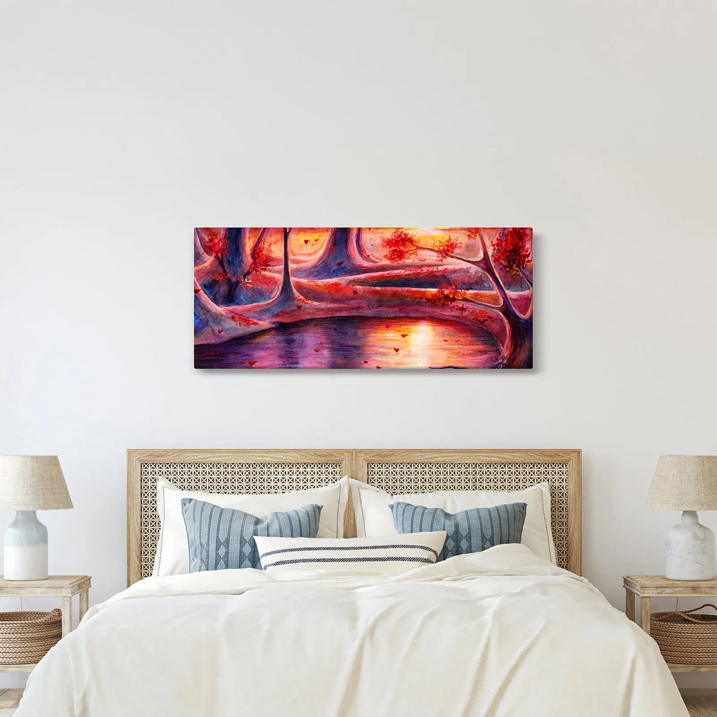 Obraz čarovného lesa (120x50 cm)