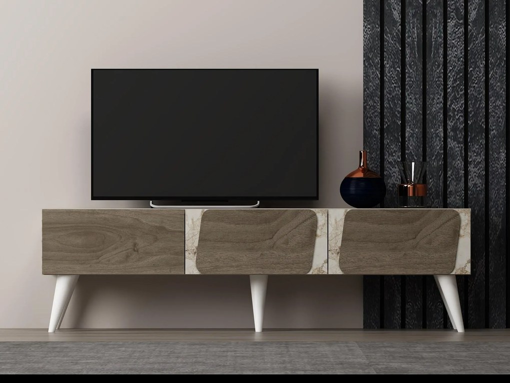 TV stolík/skrinka Sepiva (mramor + orech) . Akcia -20%. Vlastná spoľahlivá doprava až k Vám domov. 1095262