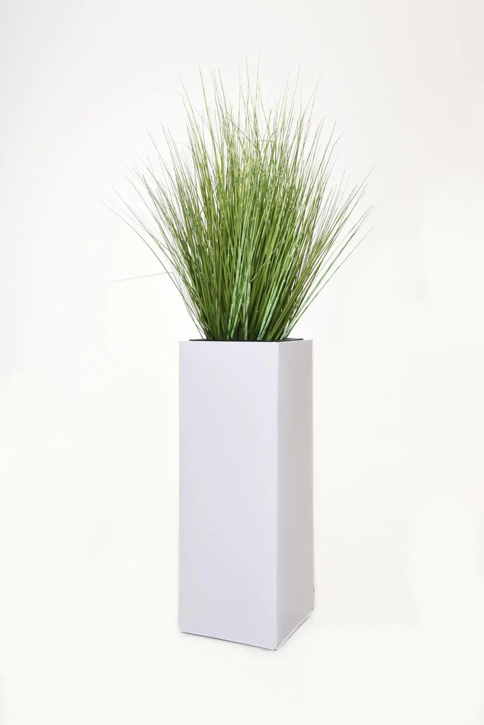 Kvetináč BLOCK pozink, výška 65 cm, biely, vr. vložky