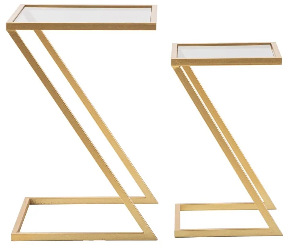 Odkladacie stolíky v súprave 2 ks so sklenenou doskou 40x40 cm Zet – Mauro Ferretti