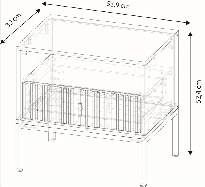 Nočný stolík Maggiore 53,9 cm kašmír/čierny
