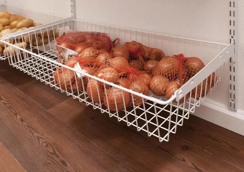 Drôtený policový kôš ELEMENT SYSTEM, 800 x 350 mm, sivý