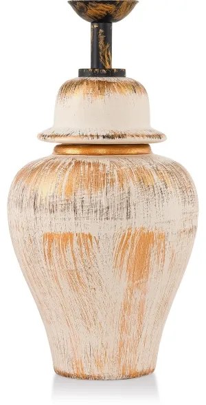 Stolná lampa RAMZES 1xE27/40W/230V krémová/zlatá