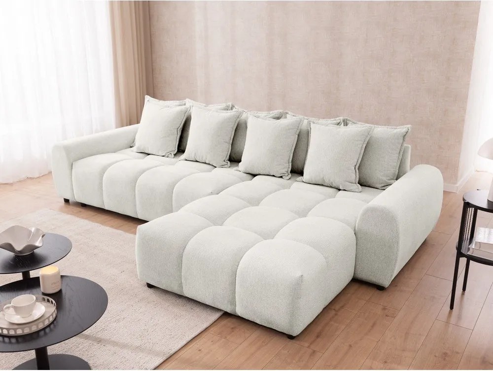 Biela rohová pohovka (pravý roh/s leňoškou) Albane – Ropez