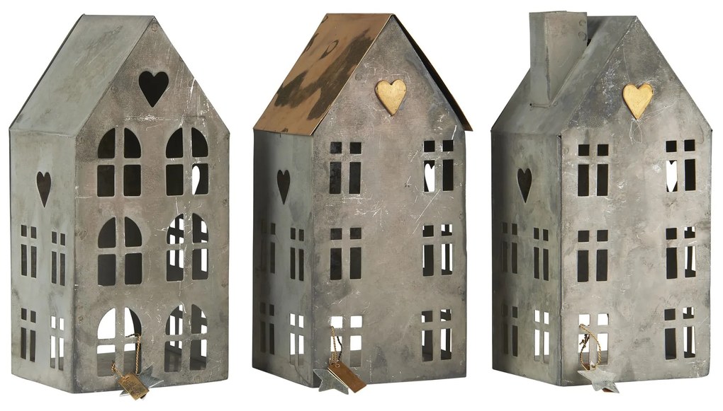 Ib Laursen Svietnik domček Stillenat House Zlaté srdce + komín