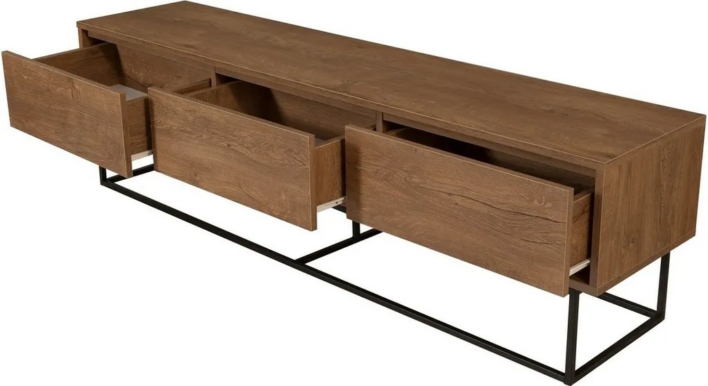 Televízny stolík Milo Walnut and Black II, L