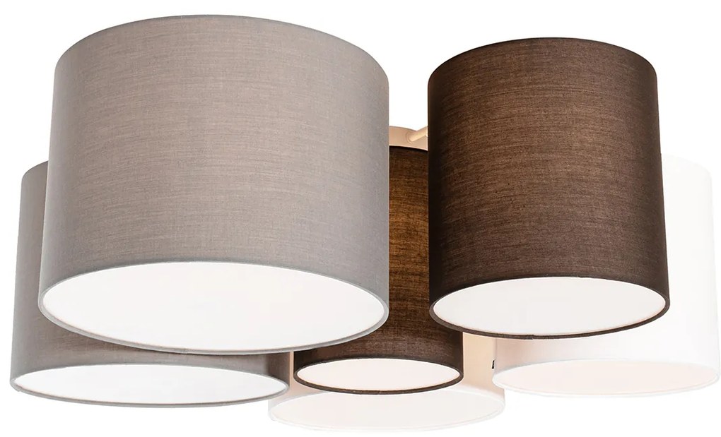 Stropné svietidlo biele, sivé a hnedé 6-žiarovkové - Multidrum