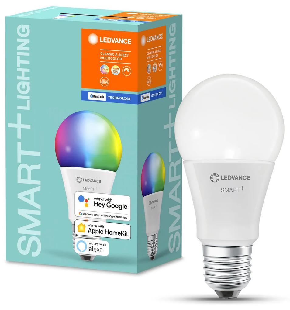 LEDVANCE Inteligentná LED žiarovka SMART+ BT, E27, A60, 9W, 806lm, 2700-6500K, teplá-studená biela, RGB